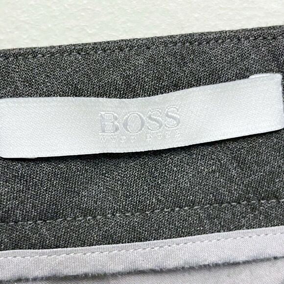 Boss Hugo Boss Womens Size 8 Gray Plaid Raw Hem Dress Pant Wool - Picture 7 of 11